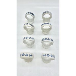 Pfaltzgraff Yorktowne Blue Ceramic Stoneware Napkin Rings Set of 8